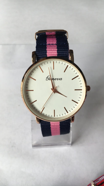 The explosion of Geneva foreign trade sports watch with nylon canvas belt watch male fashion factory direct sales business