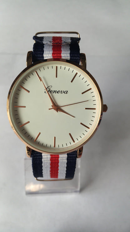 The explosion of Geneva foreign trade sports watch with nylon canvas belt watch male fashion factory direct sales business