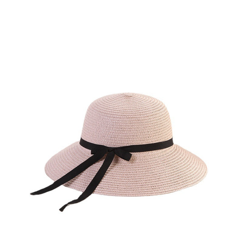 Ribbon Bow Sunscreen Holiday Fisherman Hat Large Brim