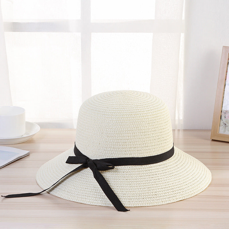 Ribbon Bow Sunscreen Holiday Fisherman Hat Large Brim