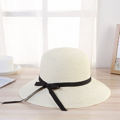 Ribbon Bow Sunscreen Holiday Fisherman Hat Large Brim