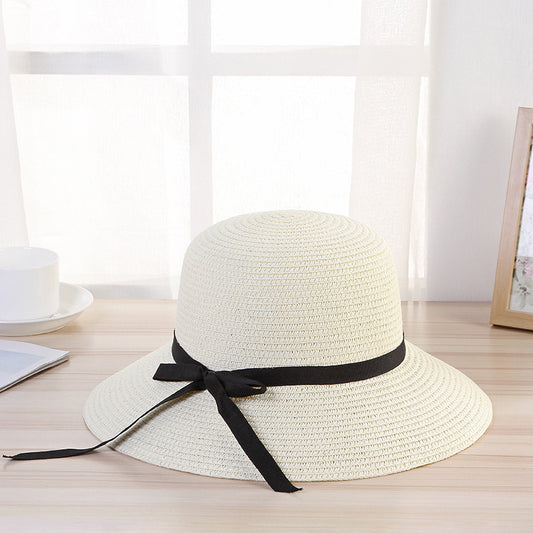 Ribbon Bow Sunscreen Holiday Fisherman Hat Large Brim