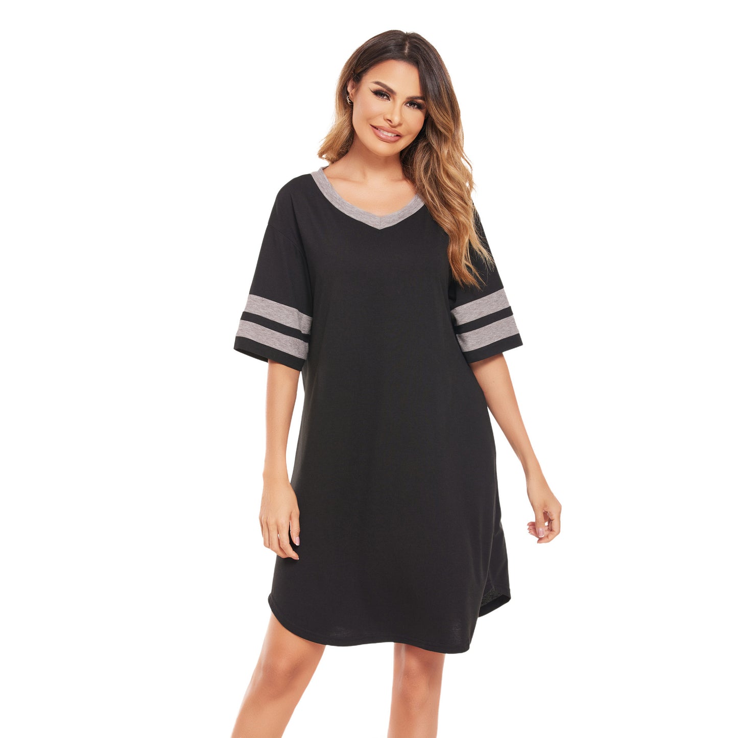 Women's Clothing Dress Collar Short Sleeve Casual Family Women's Pajamas