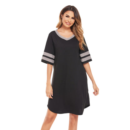 Women's Clothing Dress Collar Short Sleeve Casual Family Women's Pajamas